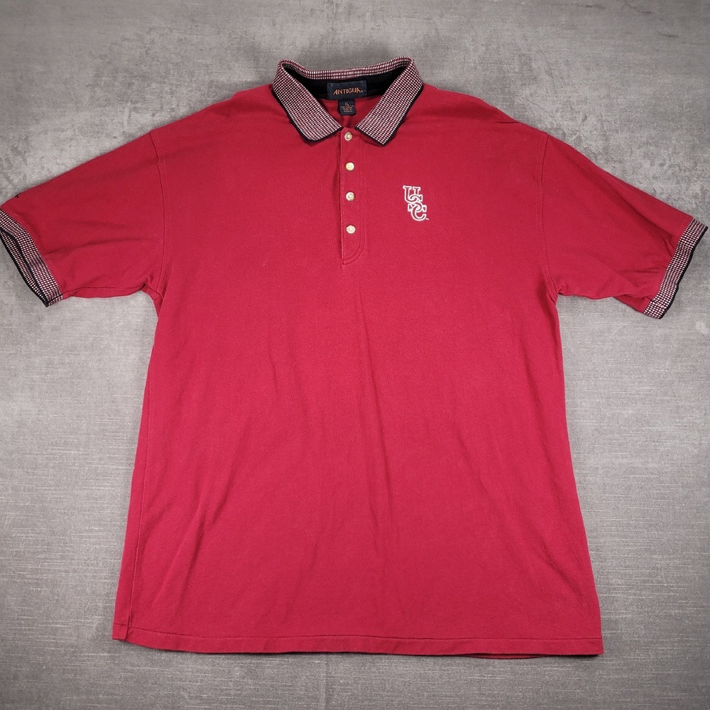 Antigua USC Gamecocks‎ Vintage Polo Shirt Embroidered Logo Short Sleeve XL